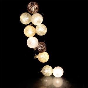 Home Deco Light Girlanda s 10 LED koulemi hnědá bílá zelená