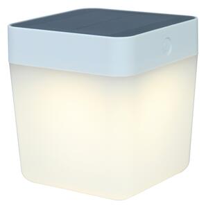 LUTEC Solární venkovní LED stolní lampička TABLE CUBE, 1W, teplá bílá, IP44, bílá 6908001331