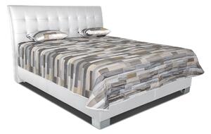 SASHA manželská vysoká postel,180x200, bílá/lesklý přehoz, vč.matrací