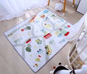 Dream Creations Dětský koberec hrací mapa Scandi protiskluzový bílý 125 x 110 cm