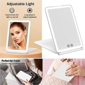 Cestovní zrcátko Make-up Mirror se 72 LED světly, kosmetické zrcátko Make-up Mirror, dobíjecí přenosné osvětlené zrcátko Make-up Mirror