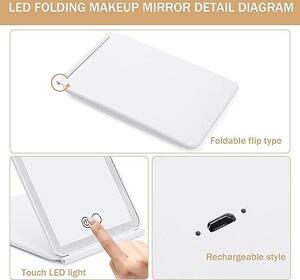 Cestovní zrcátko Make-up Mirror se 72 LED světly, kosmetické zrcátko Make-up Mirror, dobíjecí přenosné osvětlené zrcátko Make-up Mirror