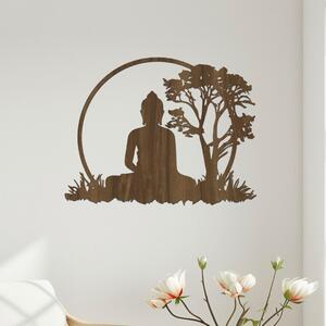 Dřevěný obraz Ranní meditace | Rozměry (cm): 40x31 | Zvolte barvu dekoru: Ořech
