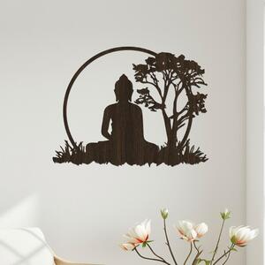 Dřevěný obraz Ranní meditace | Rozměry (cm): 40x31 | Zvolte barvu dekoru: Wenge