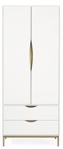 Bílá šatní skříň Woodman Kobe se zlatou podnoží 80 x 55 cm