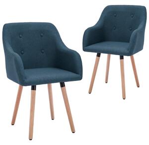 Jídelní židle 2 ks modré textil