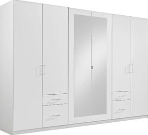 ŠATNÍ SKŘÍŇ SE ZRCADLEM, bílá, 270/210/58 cm MID.YOU - Šatní skříně, Online Only