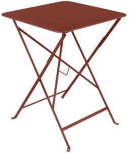 Zemitě červený kovový skládací stůl Fermob Bistro 57 x 57 cm