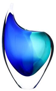 Artcristal Bohemia Skleněná hutní váza 06, modrá a tyrkysová, 16 cm | České hutní sklo