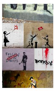 Fototapeta - Banksy - koláž 50x1000 + zdarma lepidlo