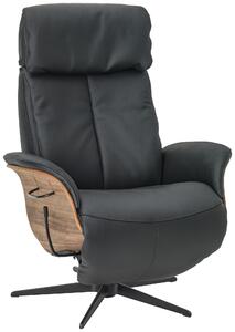 RELAXAČNÍ KŘESLO, kůže, černá Welnova - Relaxační křesla