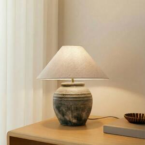 Lucande stolní lampa Thalorin, výška 46 cm, šedá, keramika, Hnědá / rez, Obývací pokoj / jídelna, Keramika, Skandinávský