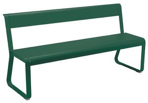 Tmavě zelená kovová lavice s opěrkou Fermob Bellevie 161 cm