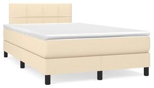Box spring postel s matrací krémová 120x190 cm textil 3269728
