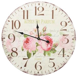 Vintage nástěnné hodiny květina 60 cm