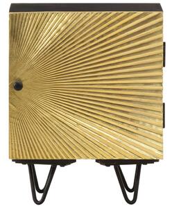 Noční stolek s mosazným čelem 40 x 30 x 50 cm masivní mangovník