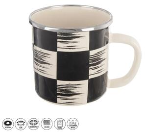 Hrnek smalt ŠACHOVNICE Lem 0,41 l, pr. 8,8 cm