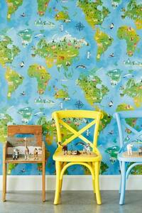 Tapeta mapa světa dětská 351701 Hits for Kids, Eijffinger rozměry 0,68 x 8,22 m