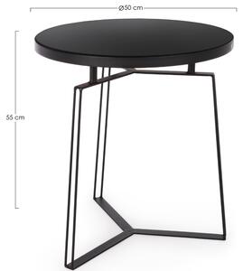Černý kovový konferenční stolek Bizzotto Zahira 50 cm