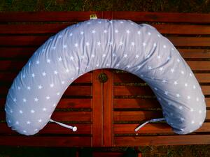 KHC Potah na kojící těhotenský polštář Miki Hvězdy na šedé