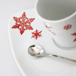 Vánoční Espresso šálek sněhová vločka s podšálkem