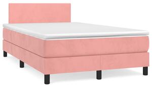 Box spring postel s matrací růžová 120x190 cm samet 3269830