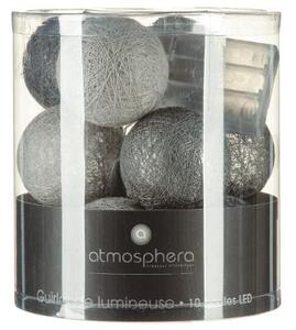 Atmosphera Girlanda s 10 LED koulemi šedá a černá
