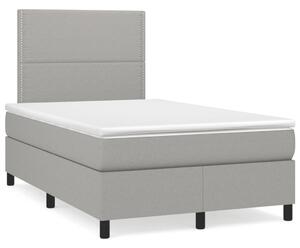 Box spring postel s matrací světle šedá 120x190 cm textil 3269874