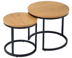 2SET odkládací stolek ELEGANCE dubový vzhled Nábytek | Doplňkový nábytek | Odkládací stolky