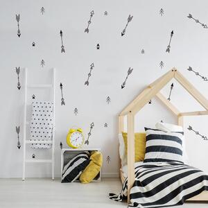 Funlife Samolepky do dětského pokoje černobílé šipky 17 x 2 cm