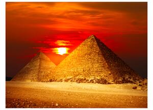 Fototapeta - Nekropolis Giza - západ slunce 200x154 + zdarma lepidlo