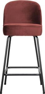 Hoorns Kaštanově hnědá sametová barová židle Tergi 65 cm