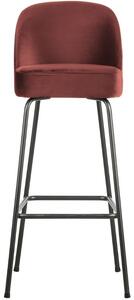 Hoorns Kaštanově hnědá sametová barová židle Tergi 79 cm