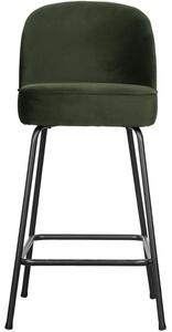 Hoorns Tmavě zelená sametová barová židle Tergi 65 cm