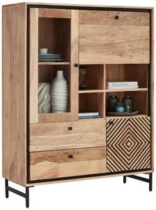 VYSOKÁ KOMODA, akácie, černá, barvy akácie, 115/148/42 cm Ambia Home - Vysoké komody