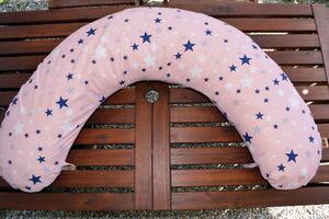KHC Kojící těhotenský relaxační polštář Miki Obrovský Hvězdy a hvězdičky na růžové