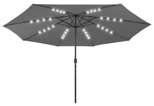 Zahradní slunečník s LED osvětlením 400 cm antracitový