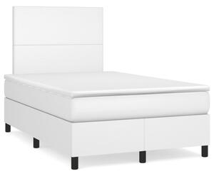 Box spring postel s matrací bílá 120x190 cm umělá kůže 3269966