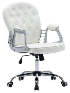 Otočná kancelářská židle bílá umělá kůže