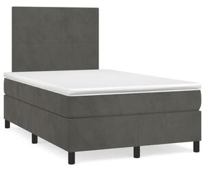 Box spring postel s matrací tmavě šedý 120x190 cm samet 3269984