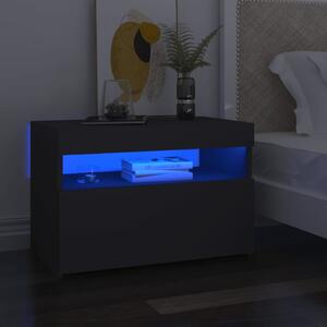 Noční stolek s LED osvětlením šedý 60x35x40 kompozitní dřevo