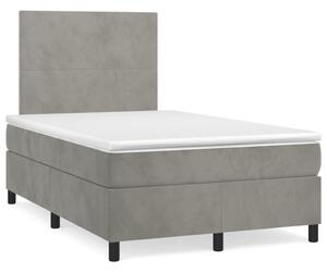 Box spring postel s matrací světle šedá 120x190 cm samet 3269983