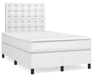 Box spring postel s matrací bílá 120x190 cm umělá kůže 3269978