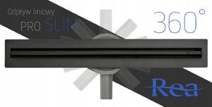 REA - Lineární odtokový žlab Neo Slim Pro 80 - černá