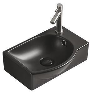 Mexen Mista umyvadlo na desku levé 40 x 28 cm, černá matná - 22174085L