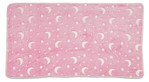 Dětská mikroplyšová svítící deka Hvězdy růžové 100x150 cm