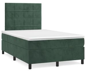 Box spring postel s matrací tmavě zelená 120x190 cm samet 3269998
