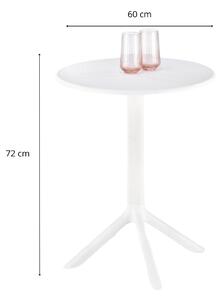 HALMAR Zahradní kulatý stůl CALVO 60 cm bílý