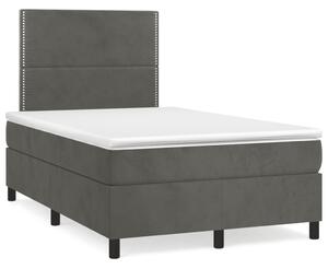 Box spring postel s matrací tmavě šedý 120x190 cm samet 3269990