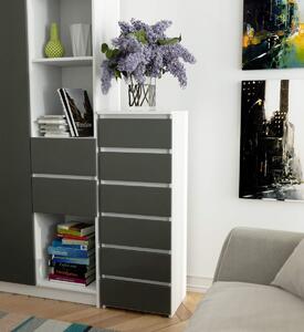 Ak furniture Komoda se zásuvkami CL6 40 x 109 cm bílo-šedá